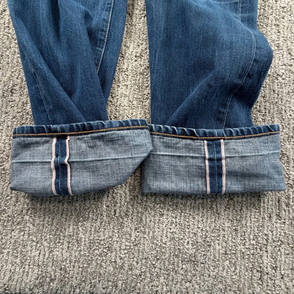 Taylor Stitch Jeans Mens 36 Blue Slim Fit Selvedge Denim Button Fly